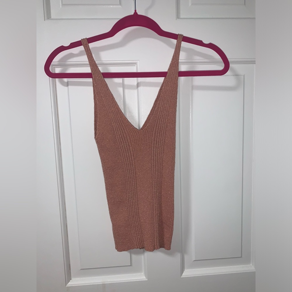 Forever 21 Ribbed Sparkly Tank Top Size Small